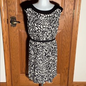 Loft black & black & white dress